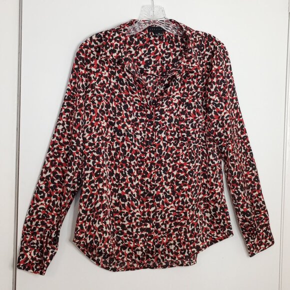 Sanctuary Black & Red Mod Cheetah Print Blouse - Picture 1 of 9